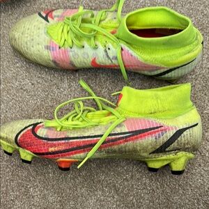 Nike flyknit mercurial Soccer Cleats in Neon Yellow